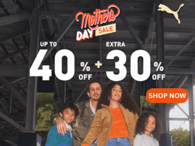 Puma Mother's Day Sale: Get Up to 40% OFF + Extra 30% OFF on Outlets Styles