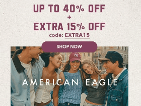 American Eagle Voucher Code: Get Up to 40% OFF + Extra 15% OFF | Limited Time Deal [10.10 Sale]